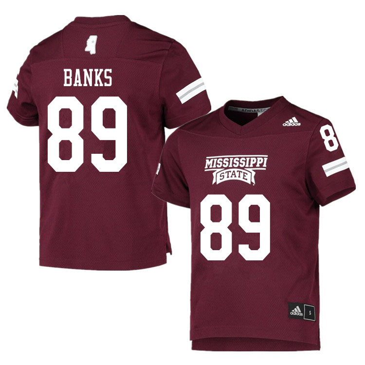 Men #89 Carson Banks Mississippi State Bulldogs College Football Jerseys Sale-Maroon